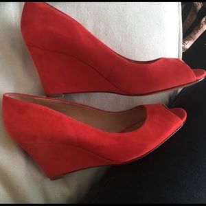 SCHUTZ 9.5 wedges FLAME RED NEW
